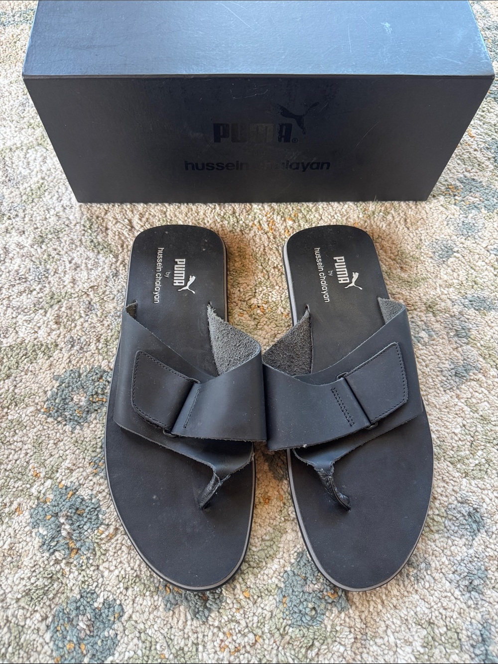 Puma by Hussein Chalayan Men's Black Leather Sandals